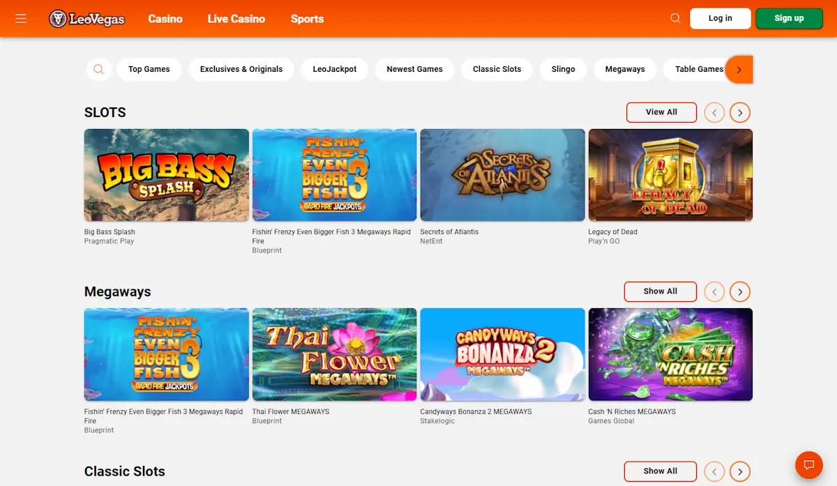 LeoVegas Slots Screenshot